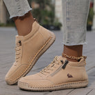 Side-zip ankle sneakers for women