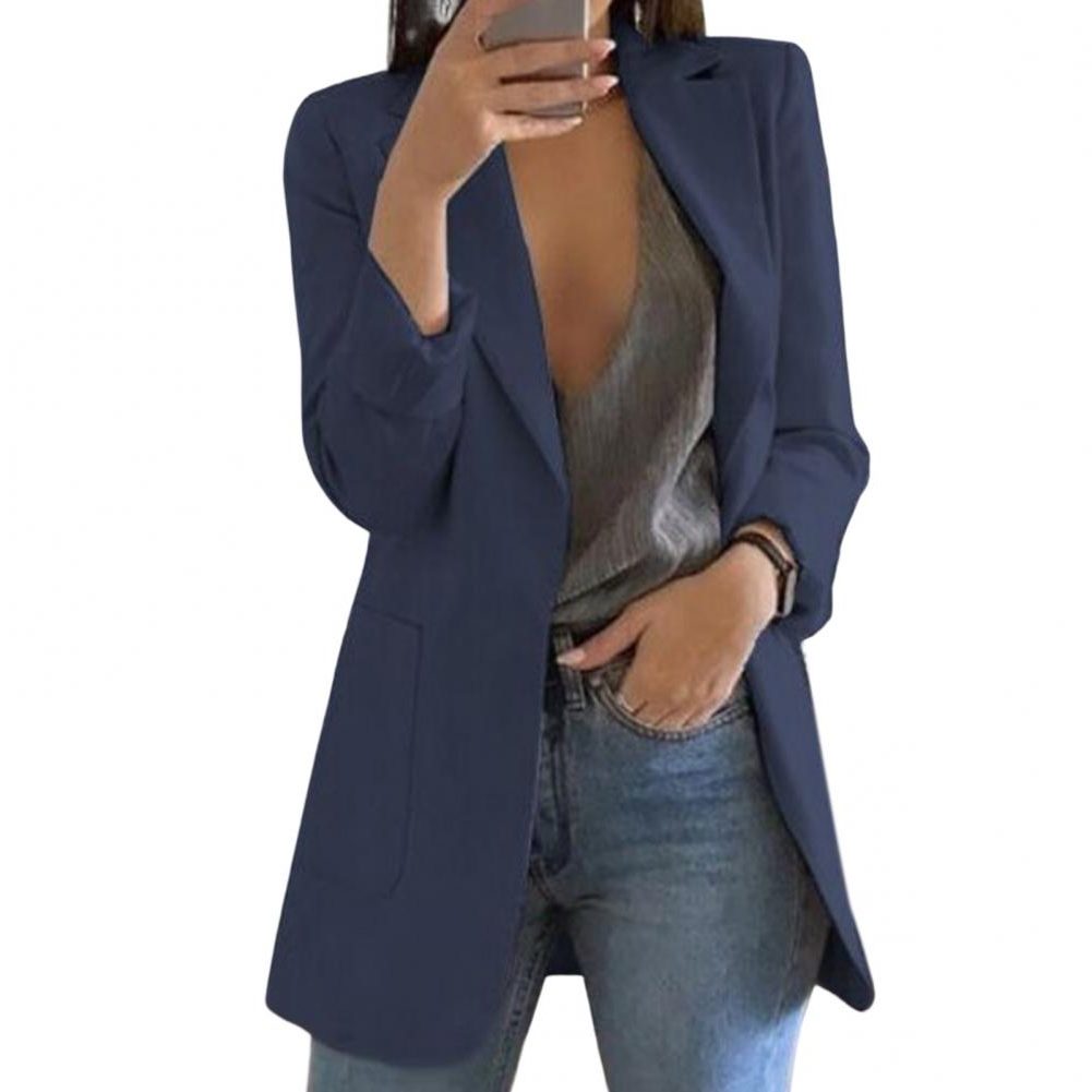 Longline open front blazer for women