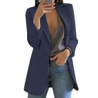 Longline open front blazer for women