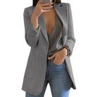 Longline open front blazer for women