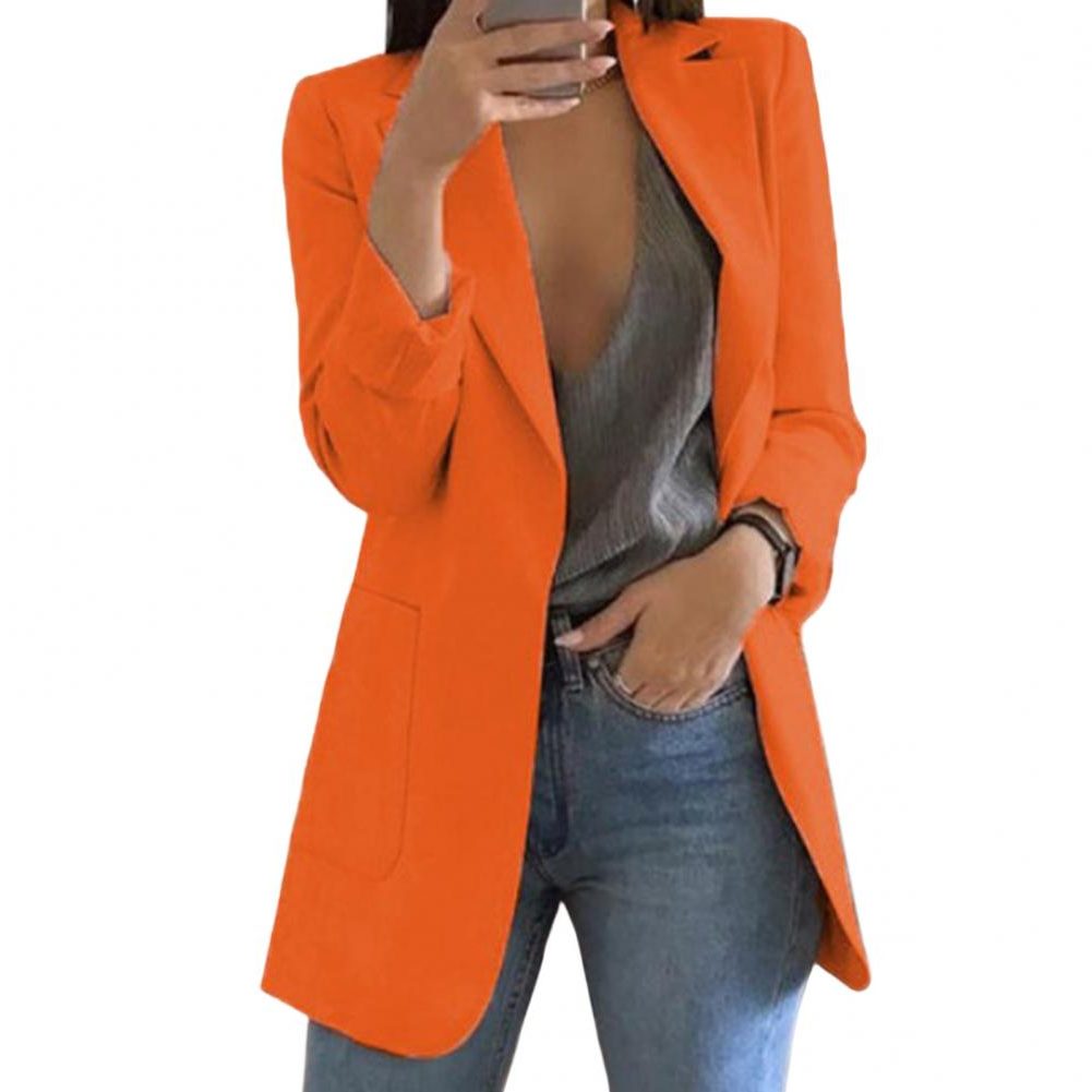 Longline open front blazer for women