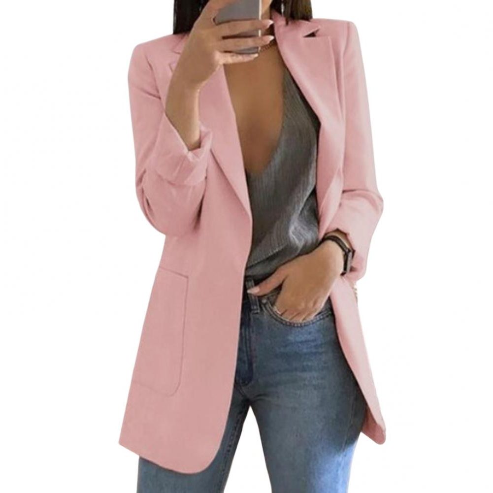 Longline open front blazer for women
