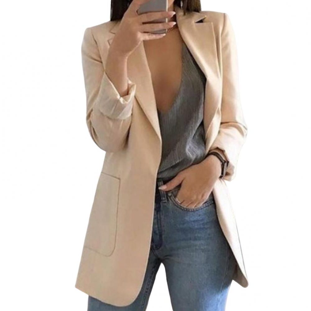 Longline open front blazer for women