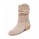 Buckled ankle slouch boots for women