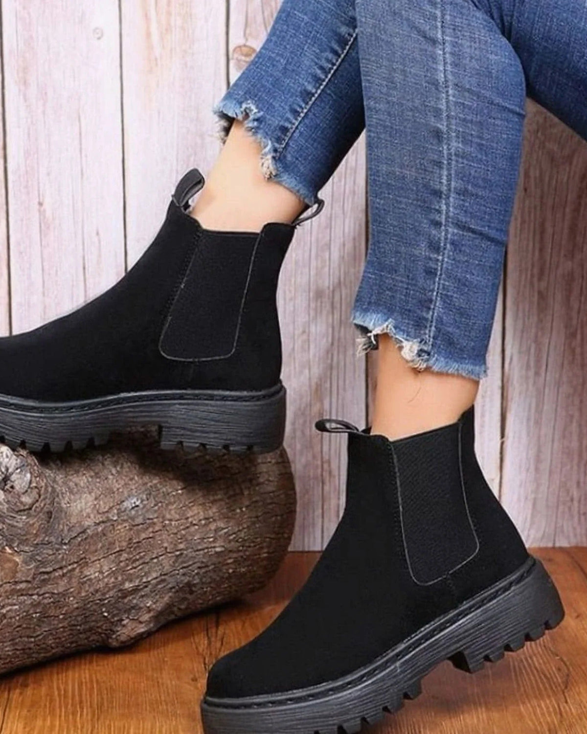 Lug sole Chelsea boots for women