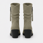 Suede-look Chelsea platform wedge boots for women