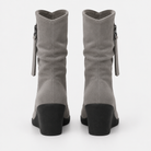 Suede-look Chelsea platform wedge boots for women