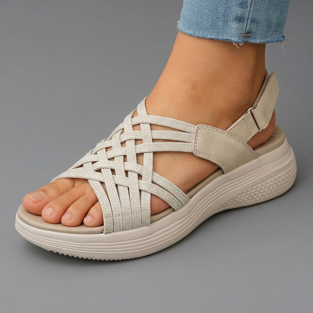 Sandalias Mujer Correas Ajustables Suela Blanda Plantilla Ergonómica Uso Diario Tres Colores