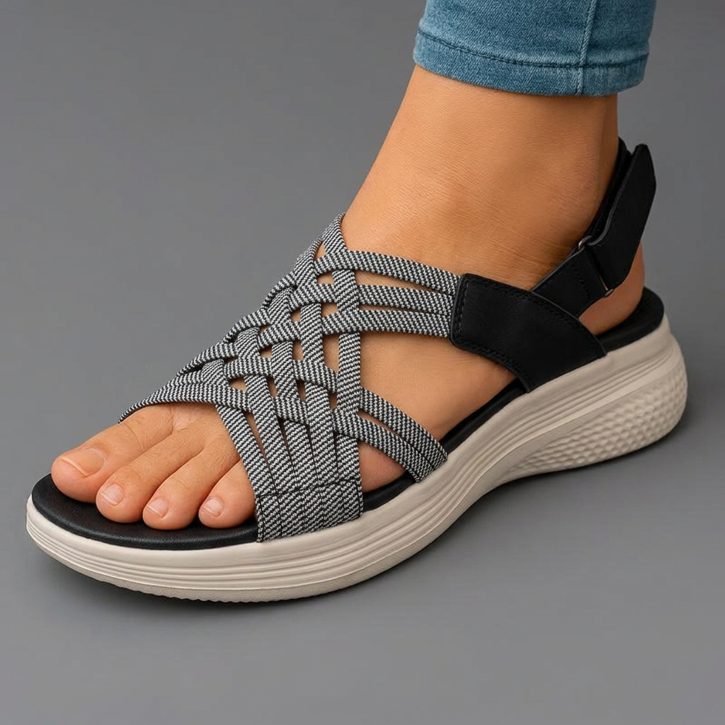 Sandalias Mujer Correas Ajustables Suela Blanda Plantilla Ergonómica Uso Diario Tres Colores