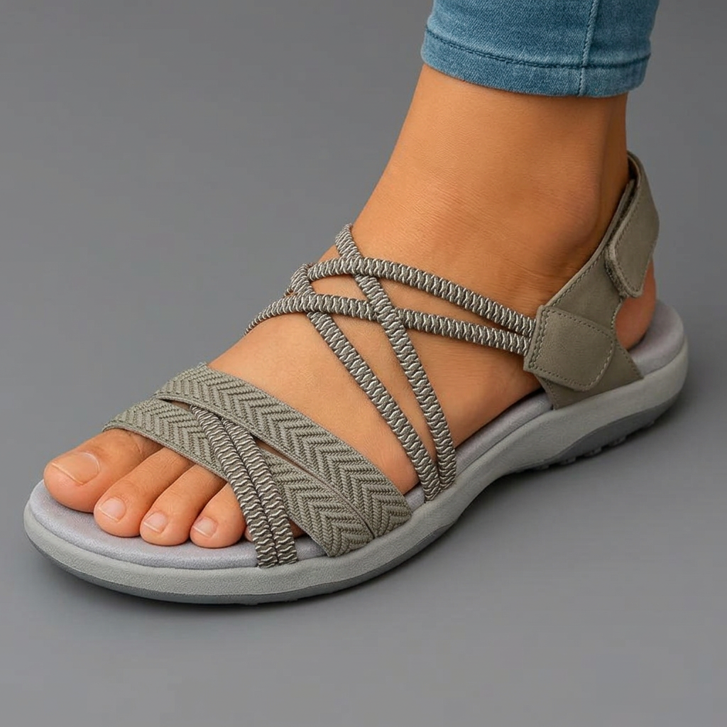 Sandalias Mujer Correas Ajustables Plantilla Ergonómica Suela Blanda Amortiguadora Caminar Casual