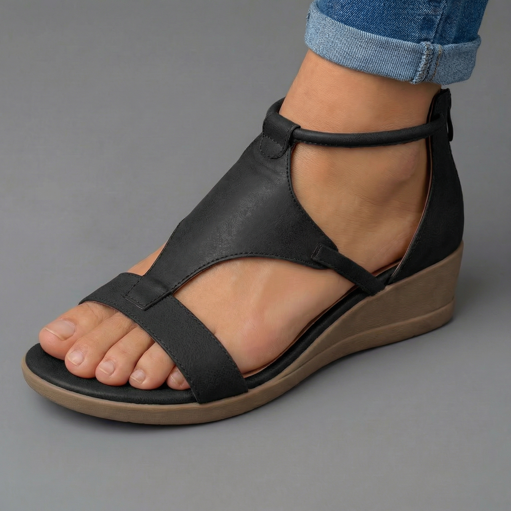Sandalias Mujer Correas Ajustables Plantilla Ergonómica Suela Blanda Tonos Oscuros Cuatro Colores