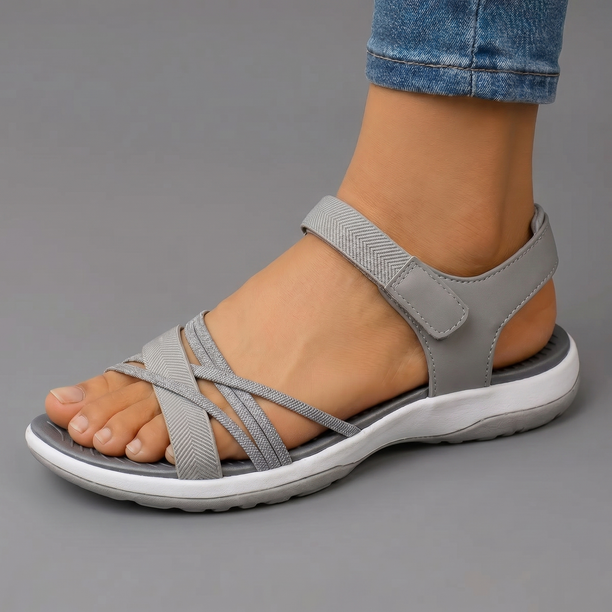 Sandalias Mujer Plantilla Ergonómica Suela Blanda Correas Ajustables Livianas Uso Diario Tres Colores