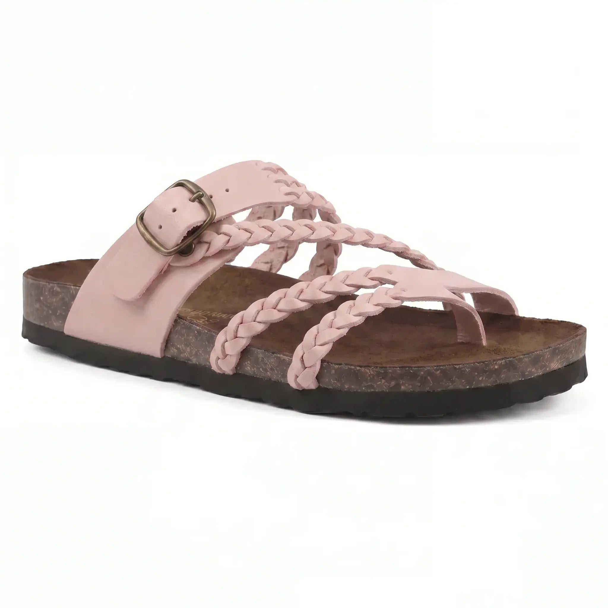 Sandalias Mujer Tiras Trenzadas Hebilla Ajustable Separador de Dedos Plantilla Anatómica Nueve Colores