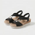 Sandalias Mujer Cuña de Corcho Correa Elástica Suela Antideslizante Transpirables Verano Ocho Colores