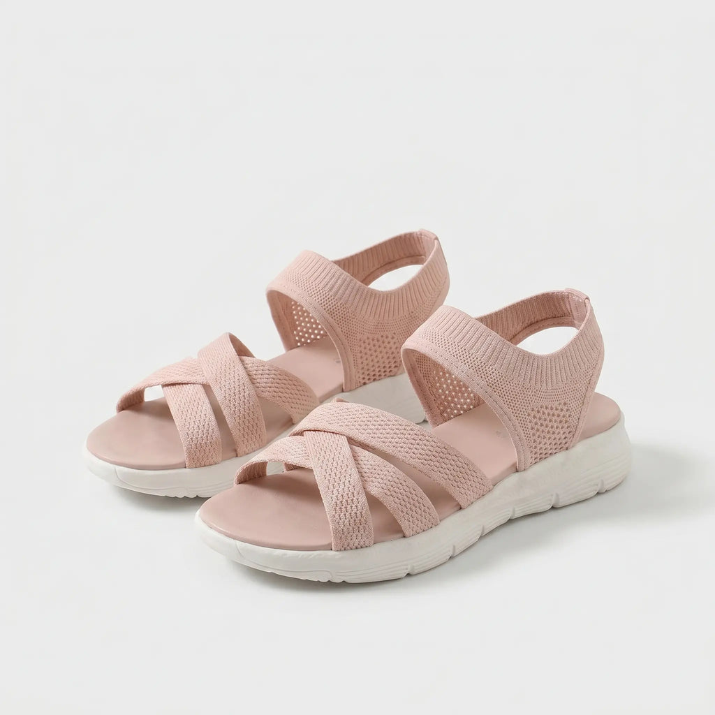 Sandalias Mujer Punta Ancha Slip On sin Cordones Suela Flexible Livianas Caminar Casual Seis Colores