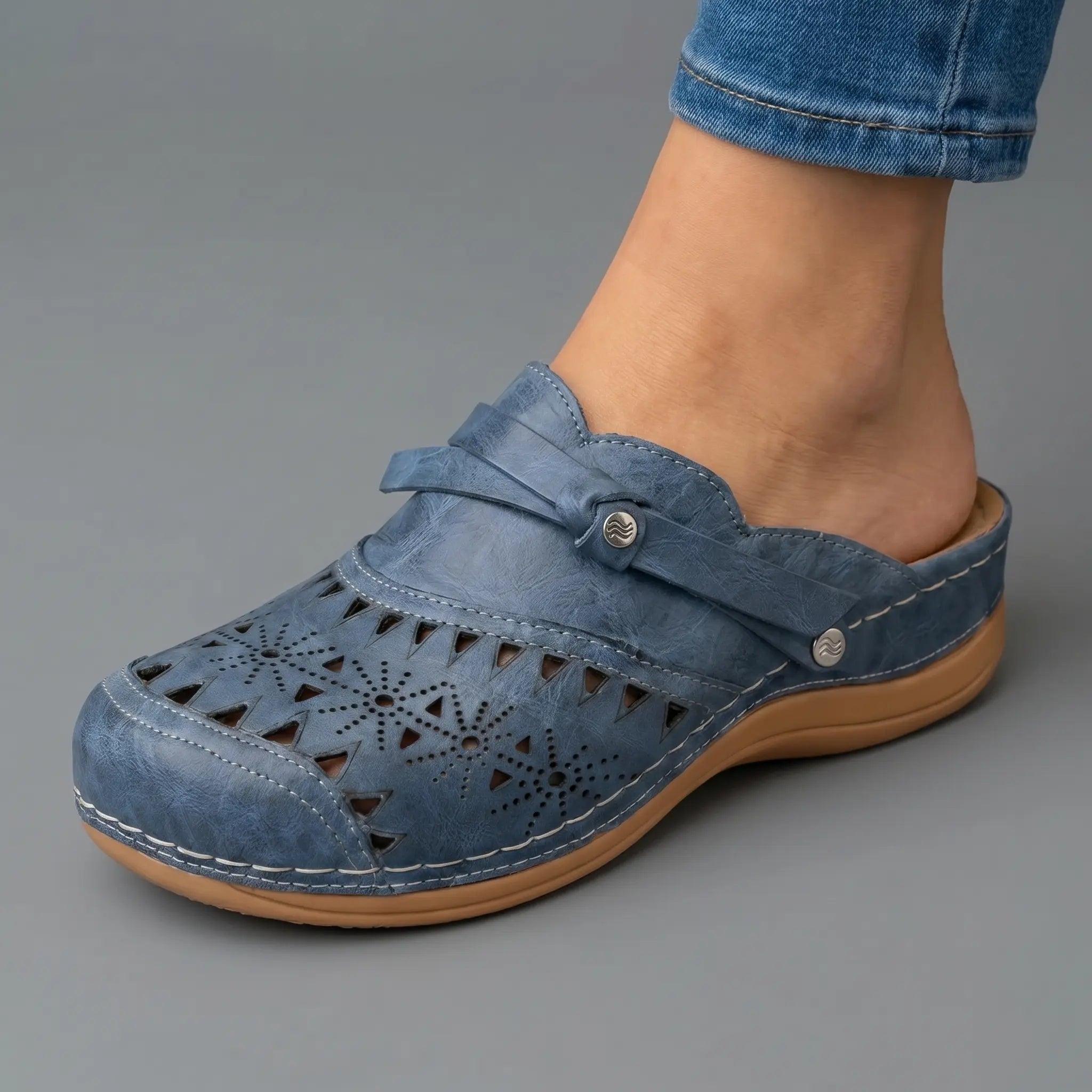 Zuecos Mujer Plantilla Memory Foam Amortiguada Livianos Caminar Casual Seis Colores