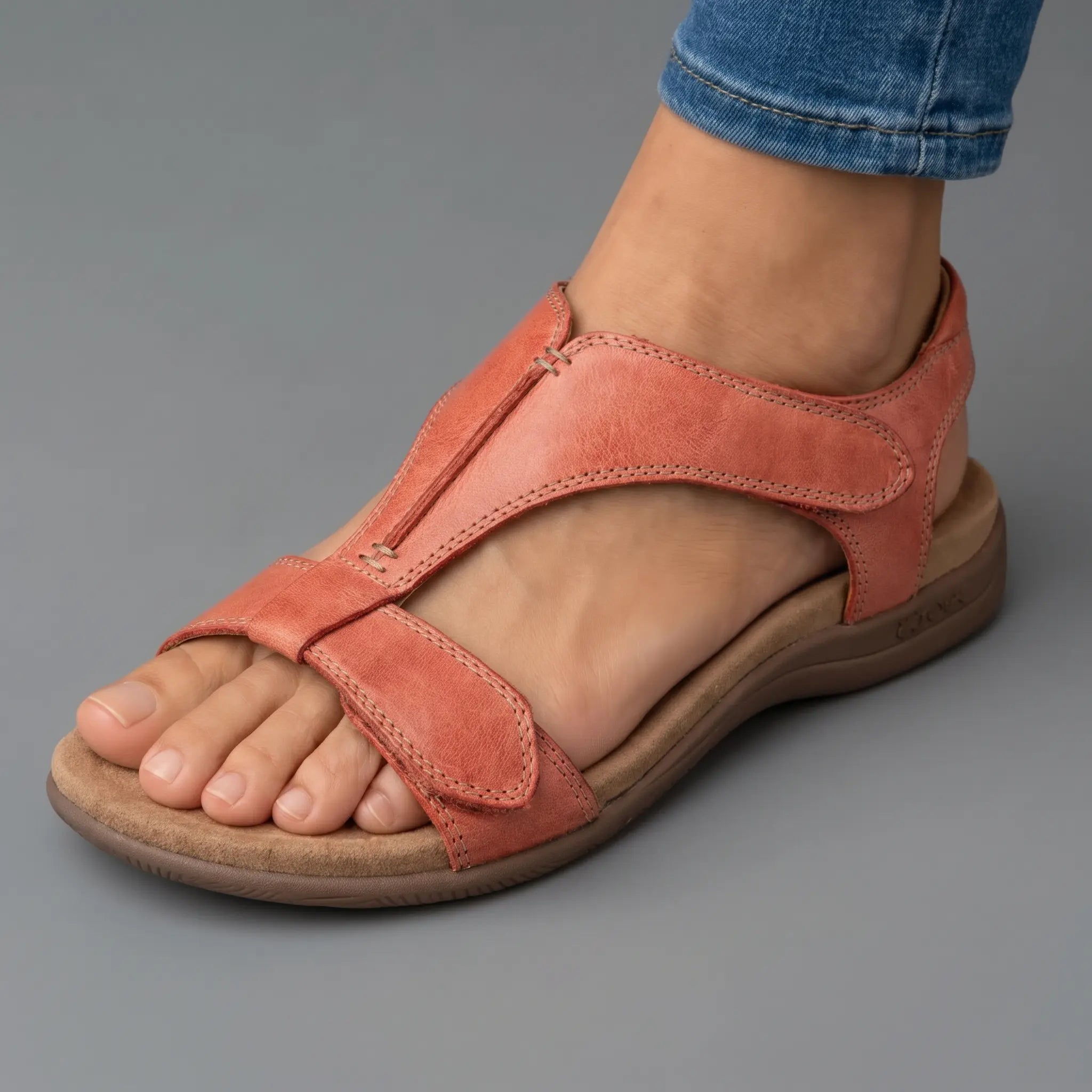 Sandalias Mujer Plantilla Ergonómica Correas Ajustables Suela Acolchada Caminar Casual Seis Colores