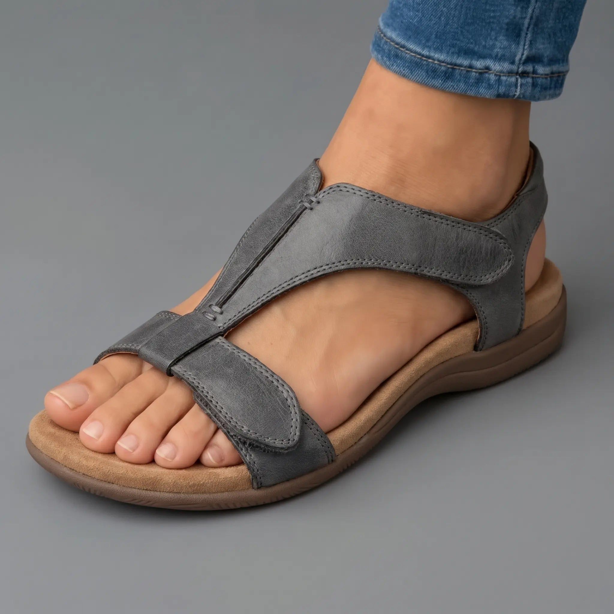 Sandalias Mujer Plantilla Ergonómica Correas Ajustables Suela Acolchada Caminar Casual Seis Colores