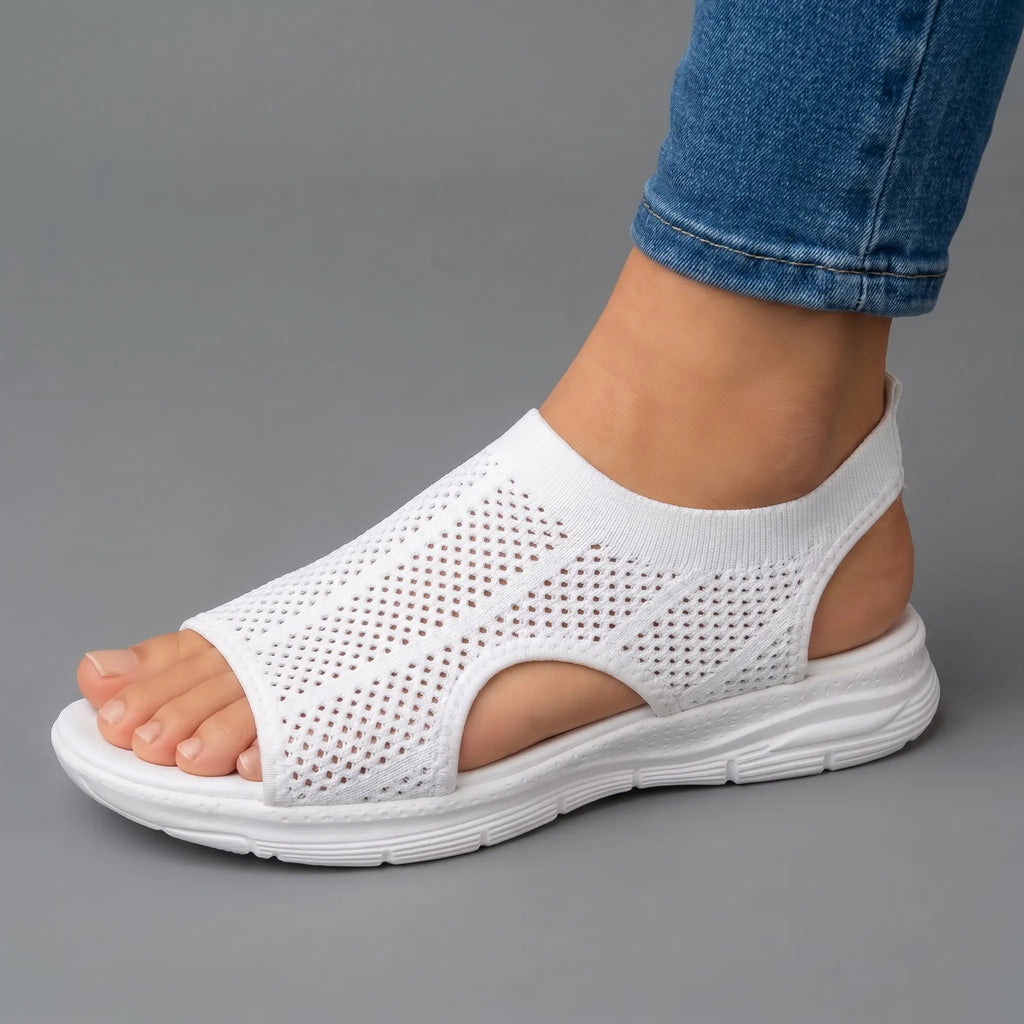 Sandalias Mujer Malla Transpirable Suela Antideslizante Plantilla Acolchada Punta Abierta Cinco Colores