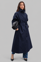 Longline trench style belted coat for women