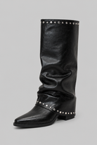 Sequin knee-high slouch boots for women
