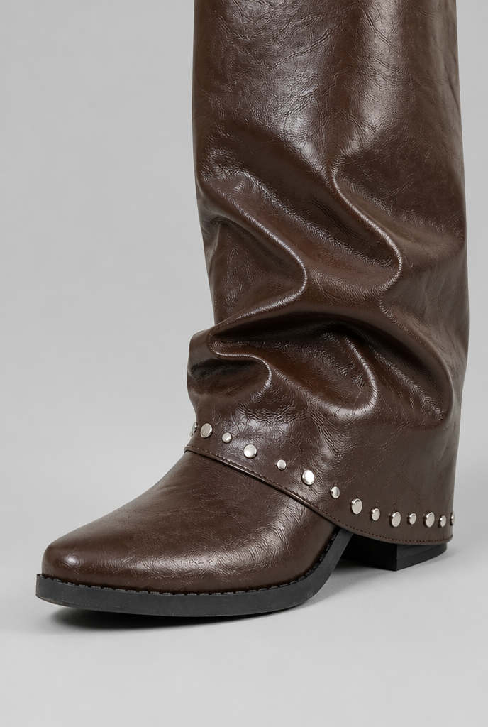 Sequin knee-high slouch boots for women