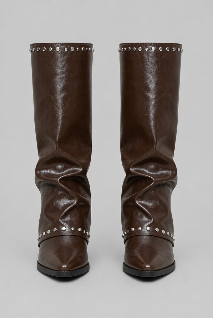Sequin knee-high slouch boots for women