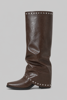 Sequin knee-high slouch boots for women
