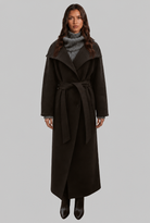 Longline wool-look belted coat for women