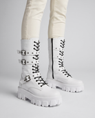 Chunky lace-up platform ankle boots for women