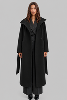 Longline wool-look belted coat for women