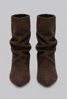 Slouchy pointed toe kitten heel boots for women