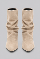 Slouchy pointed toe kitten heel boots for women