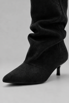 Slouchy pointed toe kitten heel boots for women