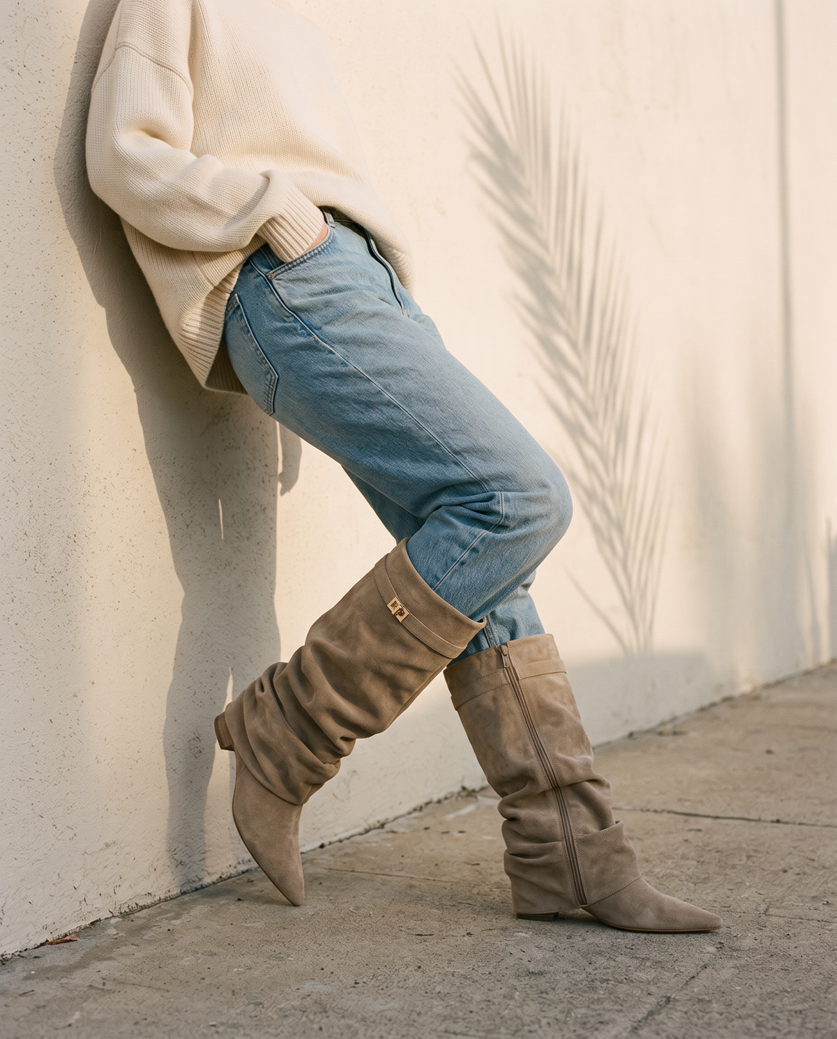 Georgiana pointed toe knee-high slouch boots
