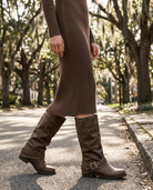Junia brown fold-over knee boots
