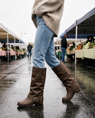 Junia brown fold-over knee boots