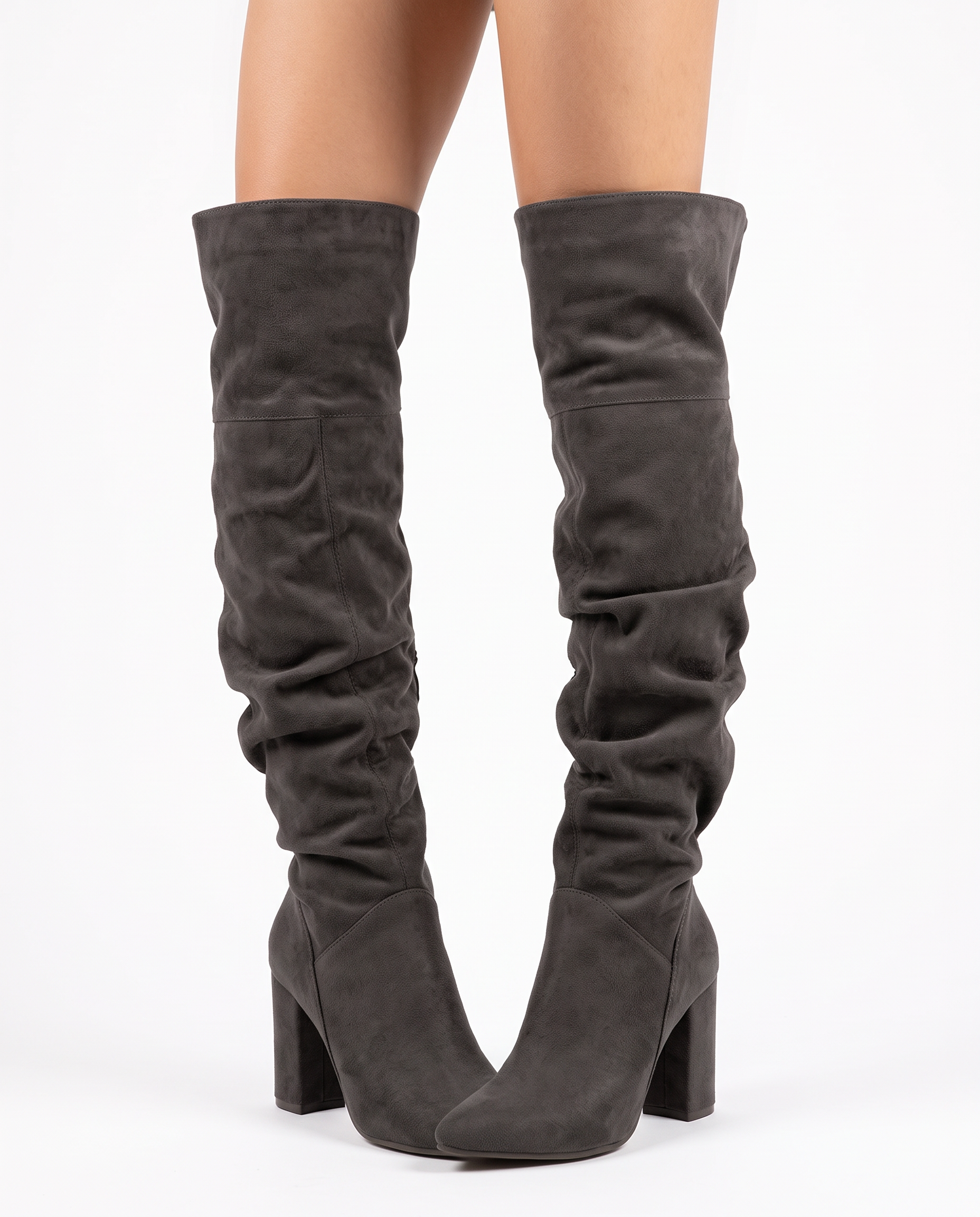 Camilla women's slouchy over-the-knee boots - Dark Gray