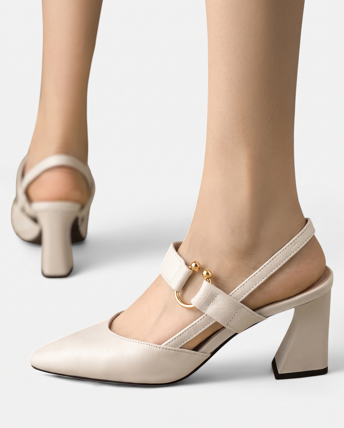 Esmée women's comfort block heels - Beige