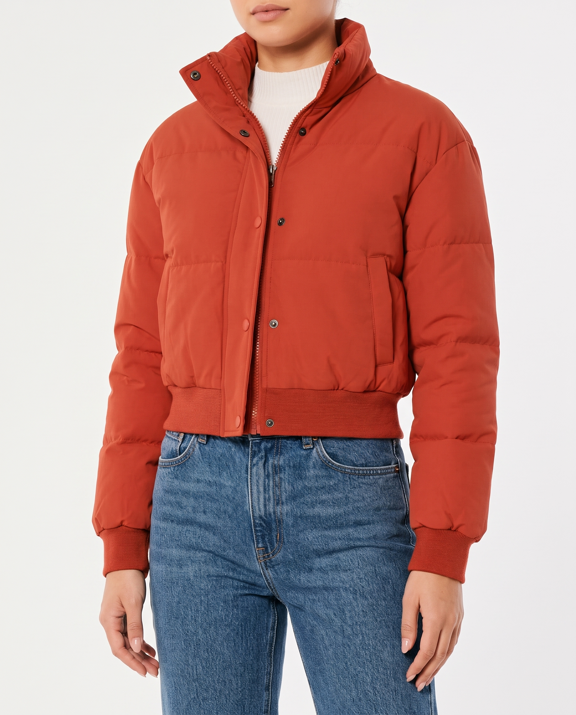 Maelle women's padded cropped bomber jacket - Red