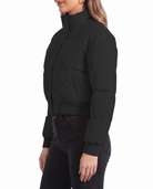 Maelle women's padded cropped bomber jacket - Black side view