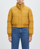 Maelle women's padded cropped bomber jacket - Dark Yellow