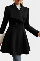 Fitted waist tailored peplum coat for women