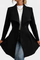 Fitted waist tailored peplum coat for women