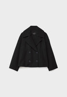 Cropped peacoat for women in beige, black, green, navy blue or brown