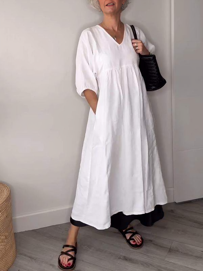 Vestido Algodon-Lino Victoria