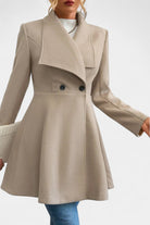 Fitted waist tailored peplum coat for women