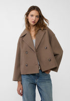Cropped peacoat for women in beige, black, green, navy blue or brown