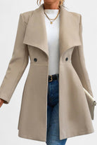 Fitted waist tailored peplum coat for women