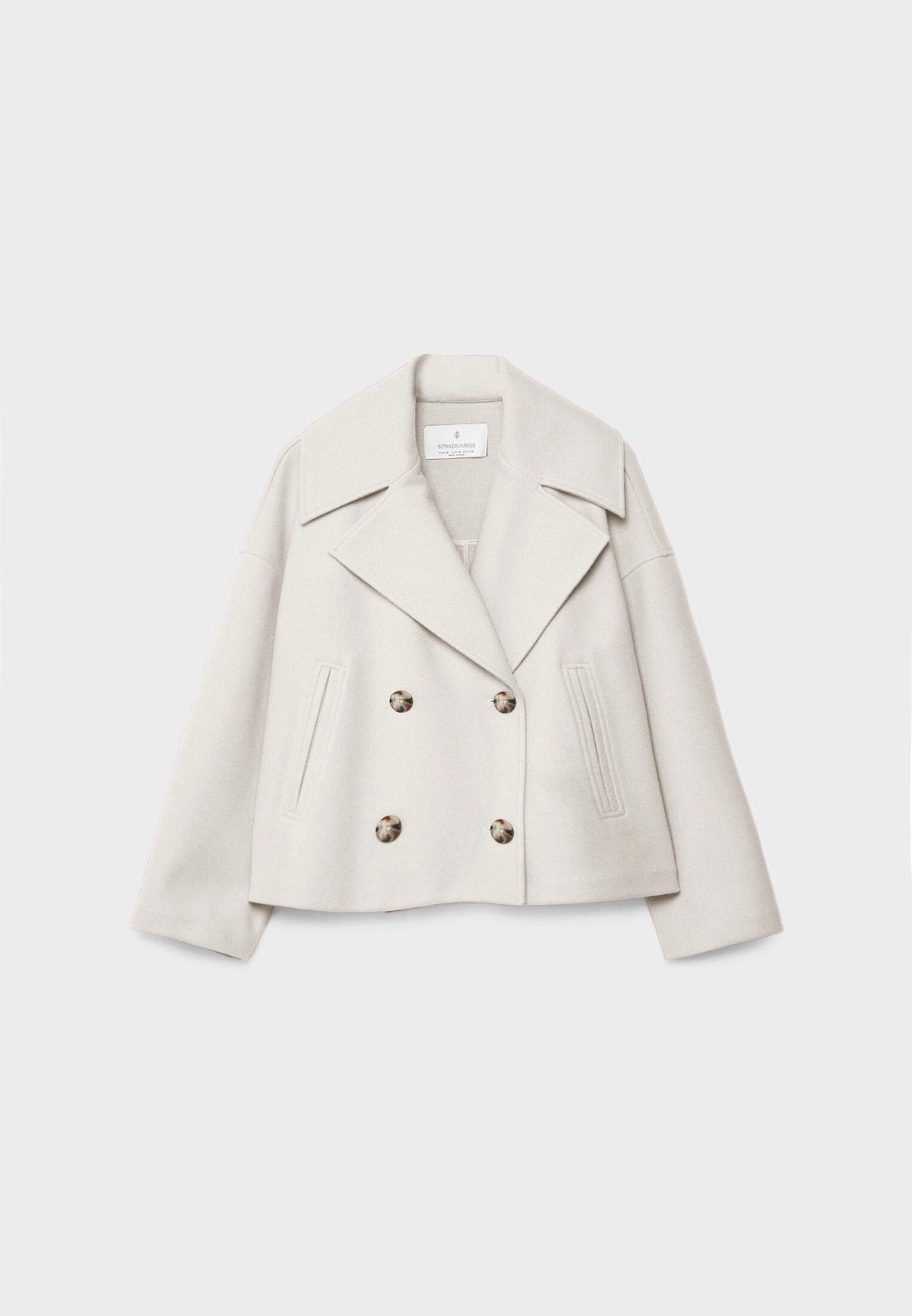 Cropped peacoat for women in beige, black, green, navy blue or brown